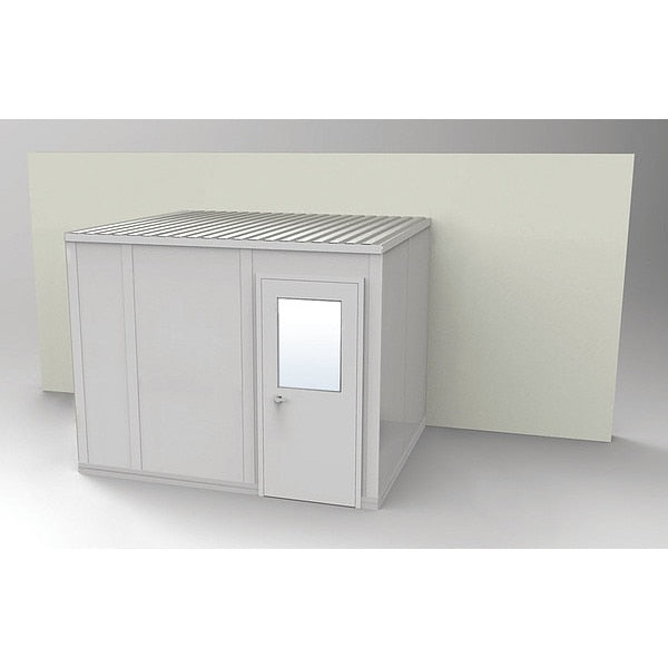 3-Wall Modular In-Plant Office,  8 ft 1 3/4 in H,  10 ft 4 1/2 in W,  8 ft 1 1/4 in D,  Gray