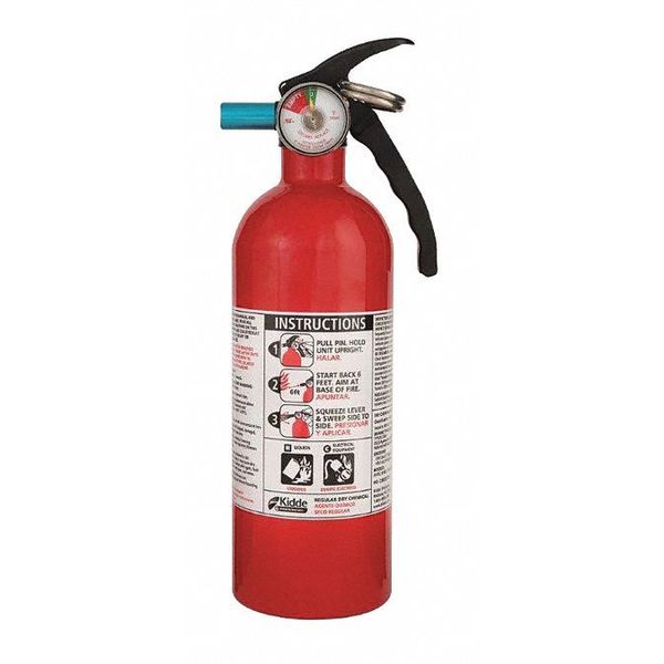 Fire Extinguisher,  Class BC,  Agent: Sodium Bicarbonate,  UL Rating 5B:C,  2 lb capacity,  6 ft Range