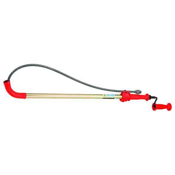 Closet Auger,  6 ft Cable Lg,  1/2 in Cable Dia,  Power Drill Compatible,  Bulb Head,  Manual Cable Feed