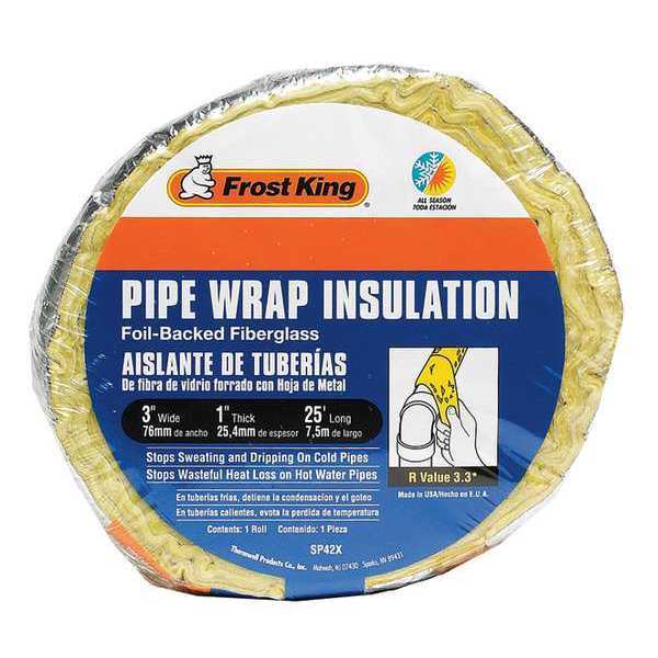 3" x 25 ft. Fiberglass & Foil Pipe Insulation Wrap