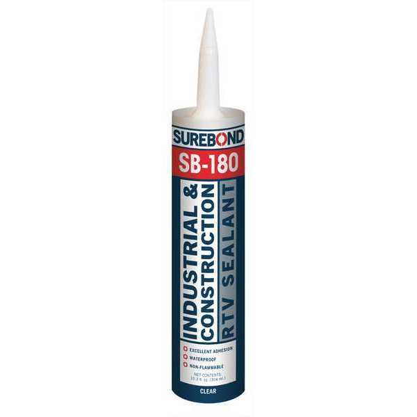 Acetoxy Cure RTV Silicone Sealant,  10.3 oz,  Clear,  Temp Range -62 to 350 Degrees F