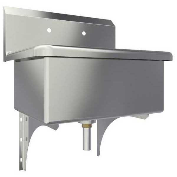 Wall Mount,  2 Hole,  Stainless,  Scrub Sink