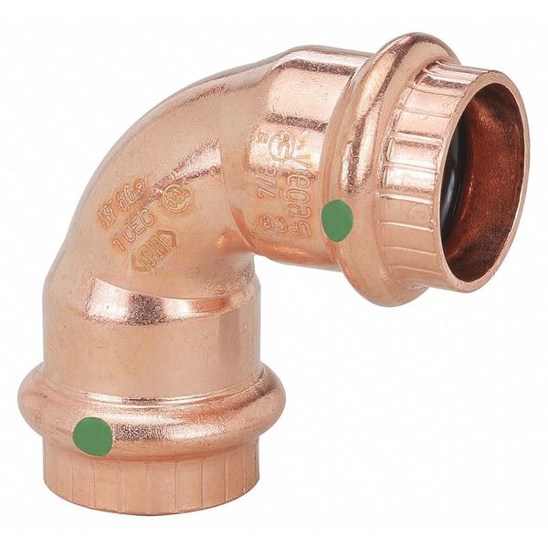 Copper 90 Degree Elbox,  Press-Fit x Press-Fit,  1 1/2 in x 1 1/2 in Tube Size,  1 Pack