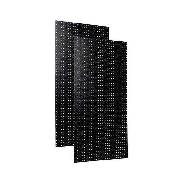 (2) 24 In. W x 48 In. H x 1/4 In. D Black Heavy-Duty High Density Fiberboard Round Hole Pegboards