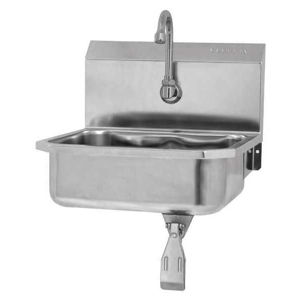 Hand Sink, 16 in. L, Single Knee Pedal