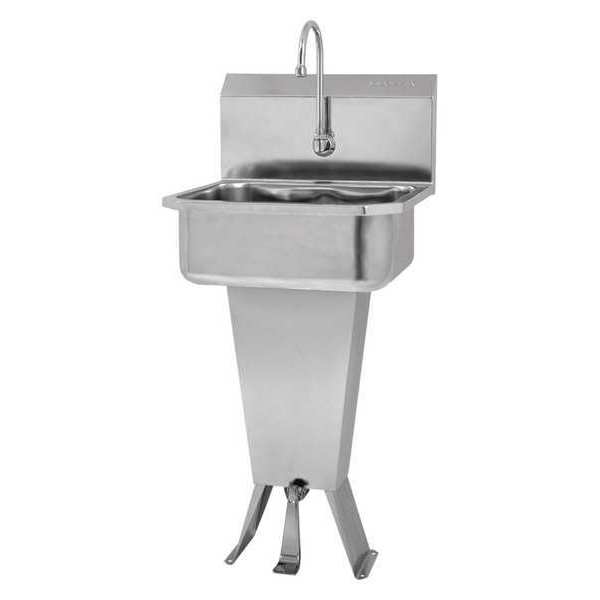 Hand Sink, 46 in. H, SS, Single Foot Pedal