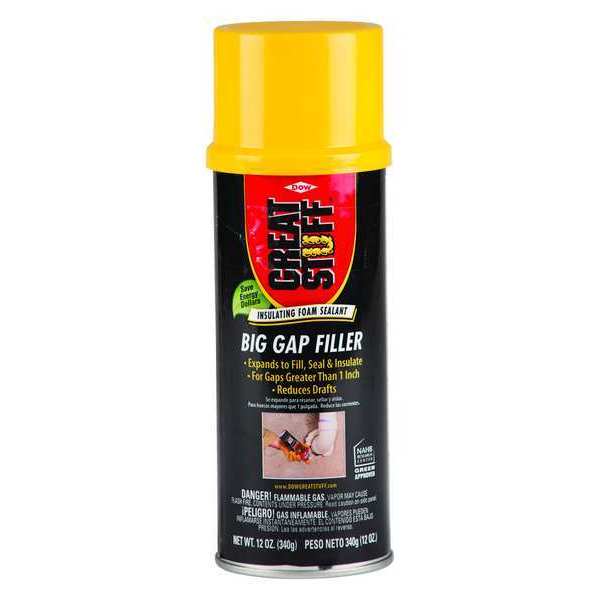 Insulation Spray Foam Sealant,  12 oz,  Aerosol Can,  Yellow,  1 Component