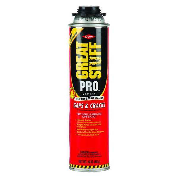 Insulation Spray Foam Sealant,  24 oz,  Aerosol Can,  Orange,  1 Component