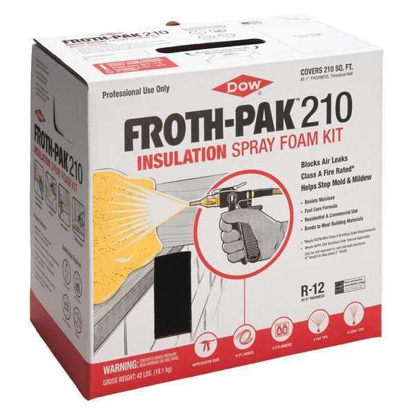 Insulation Spray Foam Sealant Kit,  42 lb,  Two Cylinders,  Cream,  2 Component