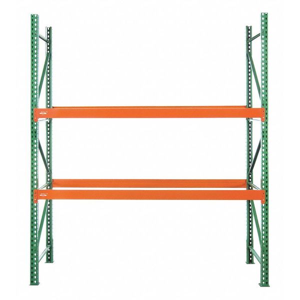 Pallet Rack Starter Unit,  Teardrop,  Roll Formed Style,  192 in H,  126 in W,  42 in D