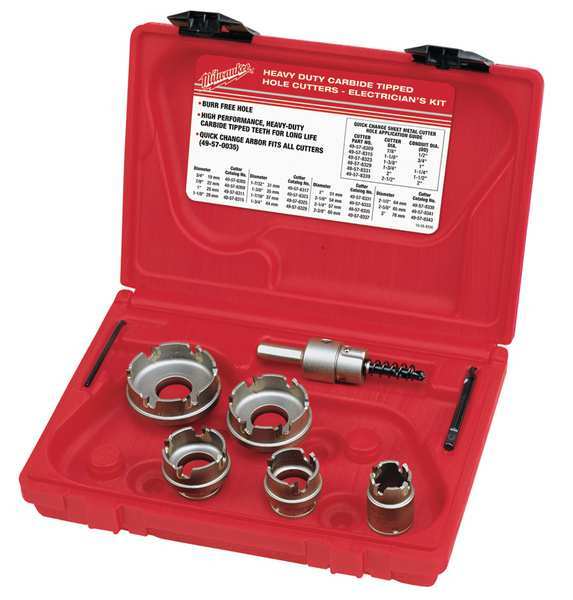 Carbide Cutter Sheet Metal Electrician's Kit - 7PC