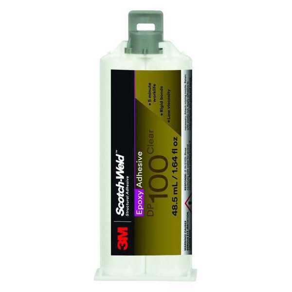 Epoxy Adhesive,  DP100 Series,  Clear,  1:01 Mix Ratio,  20 min Functional Cure,  Dual-Cartridge