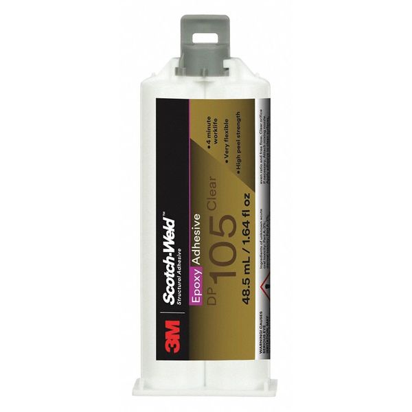 Epoxy Adhesive,  DP105 Series,  Clear,  1:01 Mix Ratio,  20 min Functional Cure,  Dual-Cartridge
