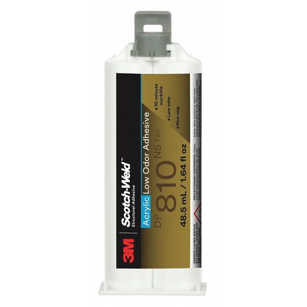 Acrylic Adhesive,  DP810NS Series,  Tan,  1:01 Mix Ratio,  20 min Functional Cure,  Dual-Cartridge