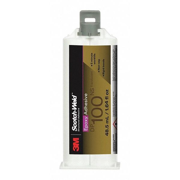 Epoxy Adhesive,  DP100NS Series,  Clear,  1:01 Mix Ratio,  15 min Functional Cure,  Dual-Cartridge