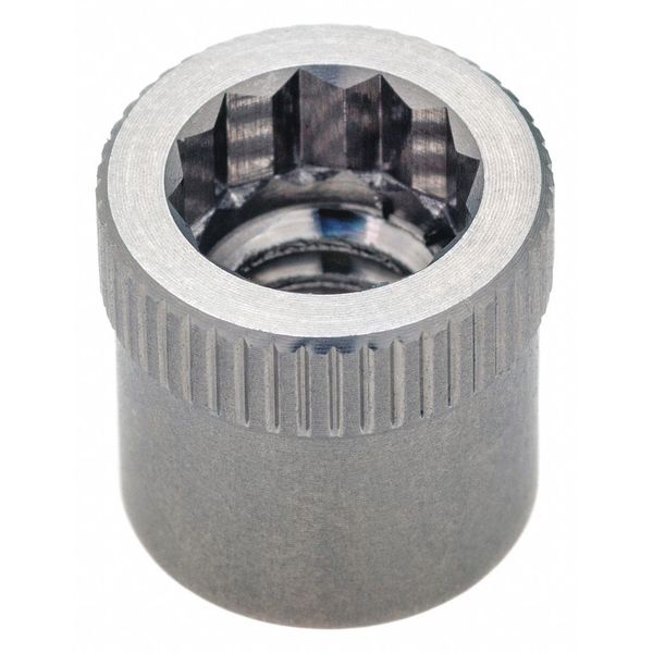 Nut Insert,  M8-1.25 Thrd Sz,  33/64 L,  Stainless Steel,  Plain