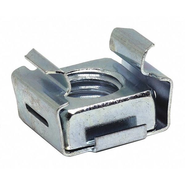 Spring Nut,  1/2"-13,  Square Shape,  Steel,  Not Graded,  Zinc Plated Finish,  5 PK