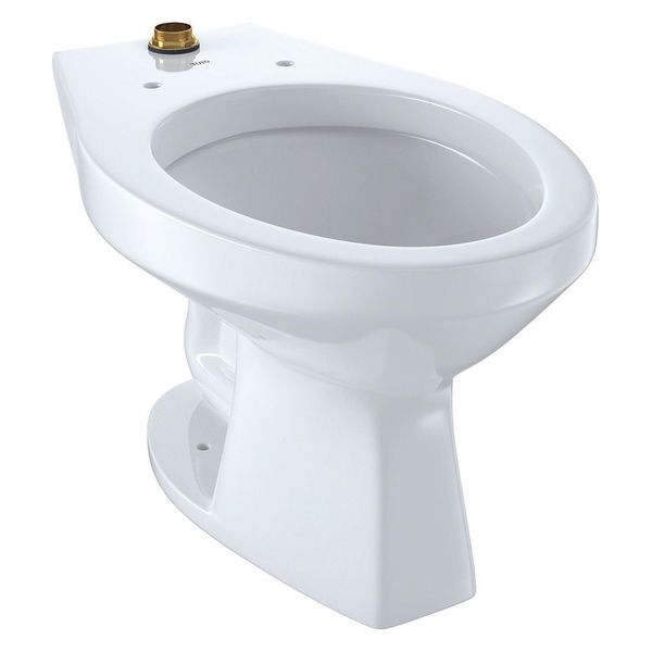 Toilet Bowl,  1.0/1.28/1.60 gpf,  Flushometer,  Floor Mount,  Elongated,  Cotton