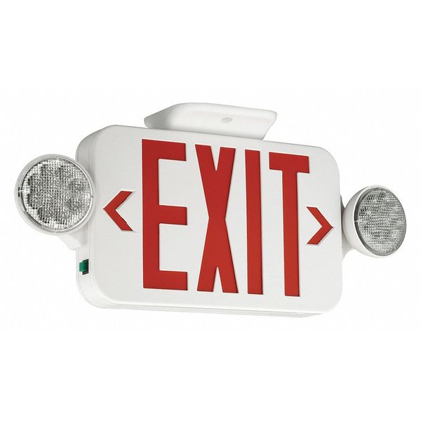 Exit Sign with Emergency Lights, 18"W, 2"D