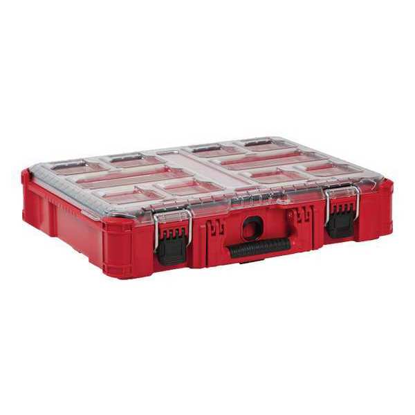 PACKOUT Tool Case,  10 Compartments,  Red,  19 3/4 in W x 15 1/2 in D x 4 5/8 in H