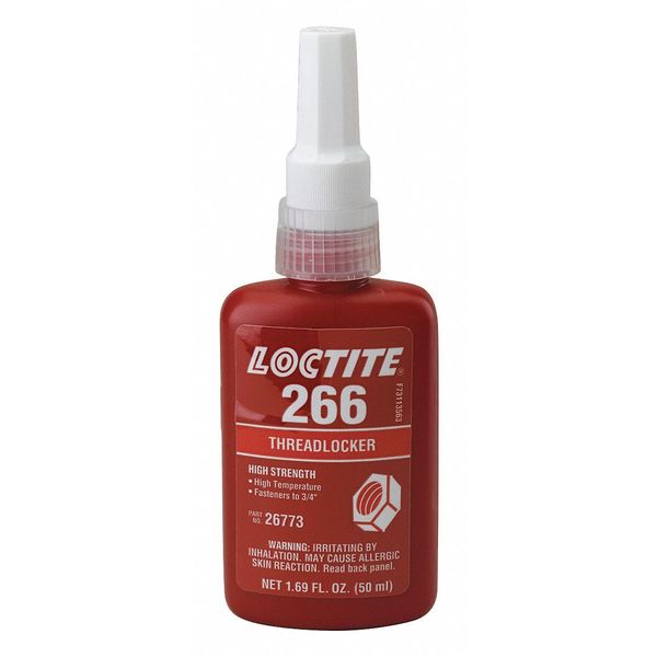 Threadlocker,  LOCTITE 266,  Red,  High Strength,  Liquid,  50 mL Bottle