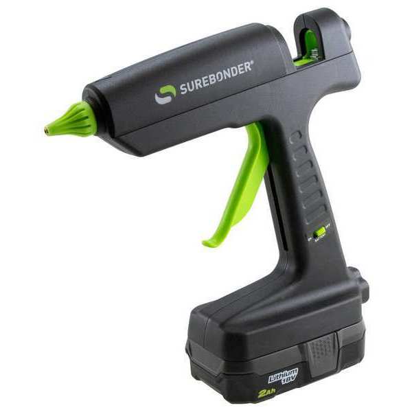 Glue Gun,  9 in L,  18 V,  120 W,  1.5 lb/hr