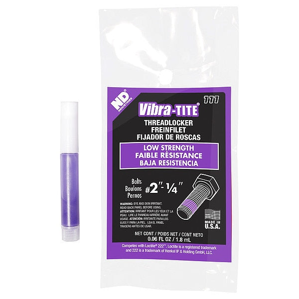 Threadlocker,  VIBRA-TITE 111,  Purple,  Low Strength,  Liquid,  2 mL Tube