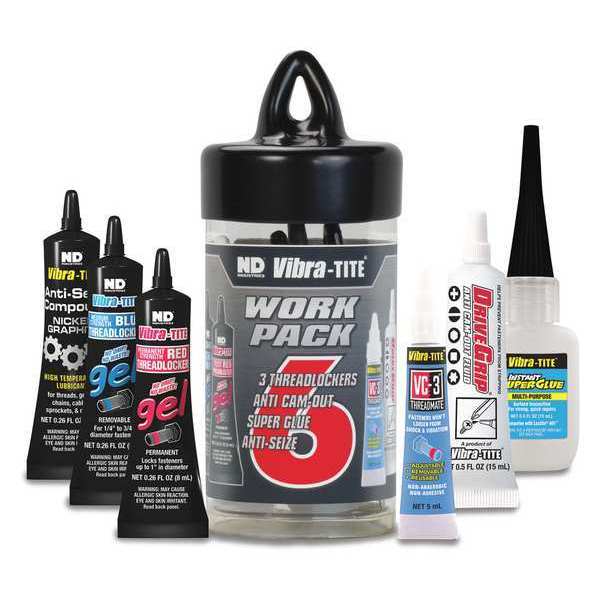 Threadlocker Work Pack Kit,  Threadlockers,  Anti Cam-Out,  Anti-Seize Compound,  Super Glue,  Lubricants