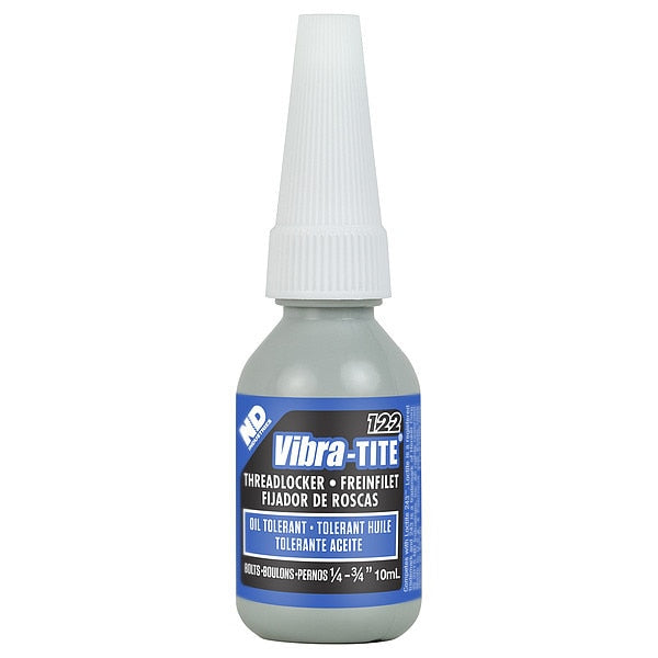 Primerless Threadlocker,  VIBRA-TITE 122,  Blue,  Medium Strength,  Liquid,  10 mL