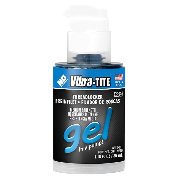 Threadlocker,  VIBRA-TITE 125,  Blue,  Medium Strength,  Gel,  35 mL Bottle