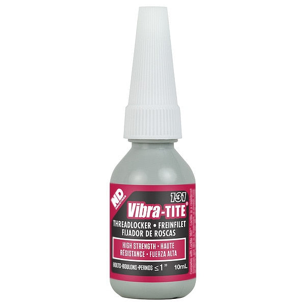 Threadlocker,  VIBRA-TITE 131,  Red,  High Strength,  Liquid,  10 mL Bottle