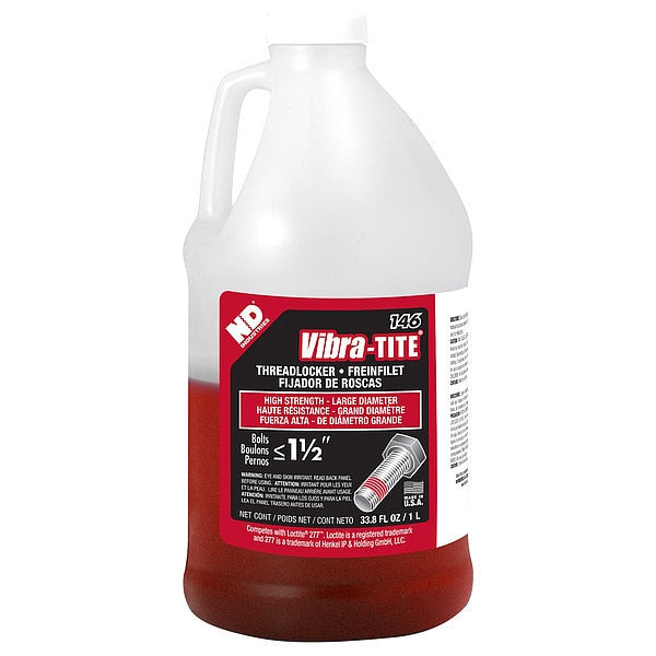 Threadlocker,  VIBRA-TITE 146,  Red,  High Strength,  Liquid,  1L Bottle