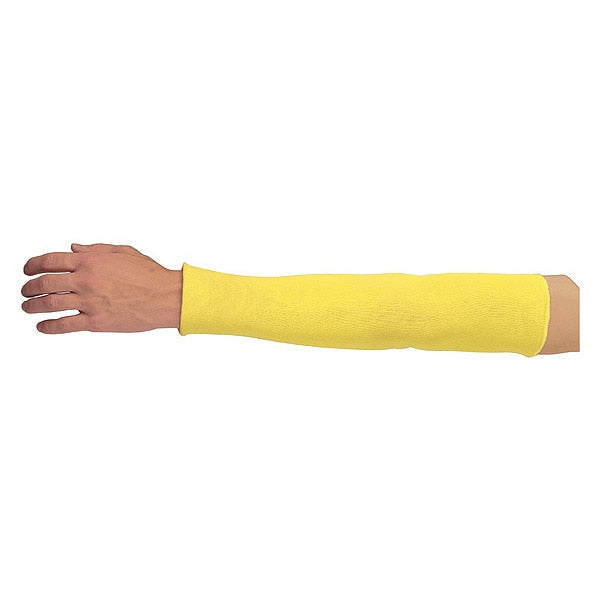 Cut Resistant Sleeve, 18 in. L, Yellow, Dry
