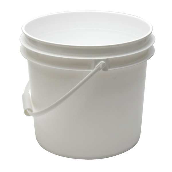 Pail,  3.5 gal.,  Plastic Handle,  White