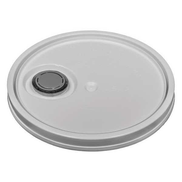 Plastic Pail Lid,  White,  Spout,  1-3/16 in H