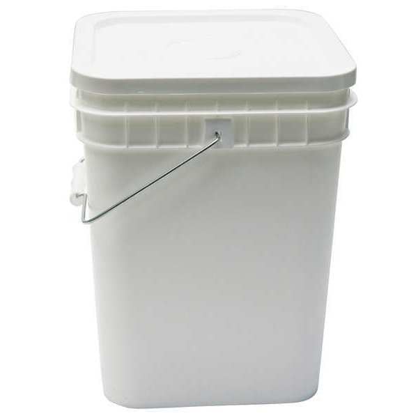 Pail,  4.0 gal.,  Open Head,  White,  W/Lid