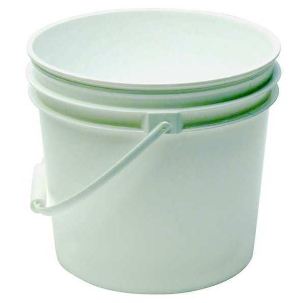 Pail,  1.0 gal.,  Plastic Handle,  White