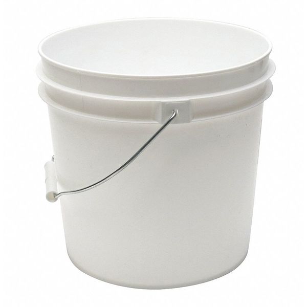 2 gal Open Head Pail,  White,  HDPE