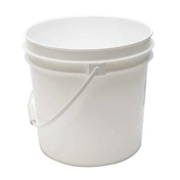 Pail,  2.0 gal.,  Plastic Handle,  White