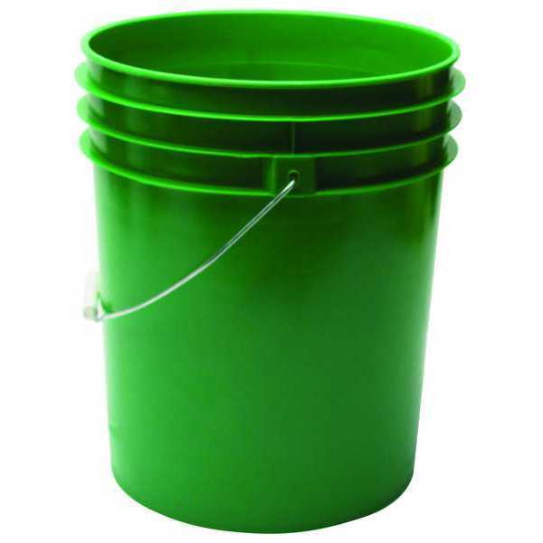 Pail,  5.0 gal.,  Plastic Handle,  Green