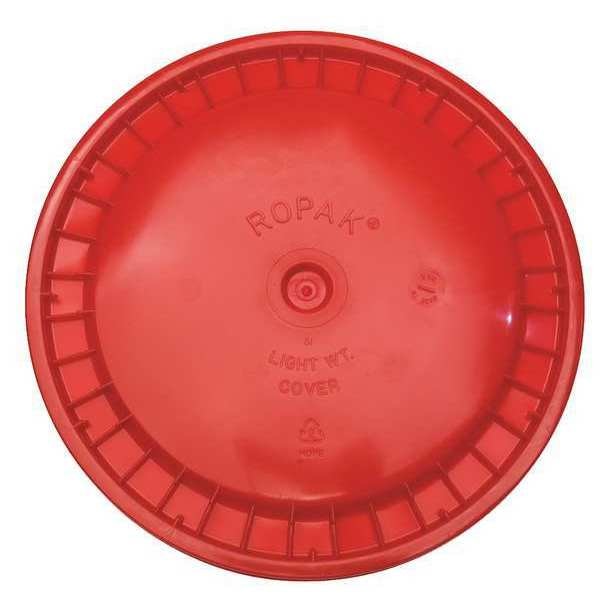 Plastic Pail Lid,  Red,  Snap,  1-3/16 in. H