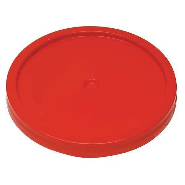 Plastic Pail Lid,  Red,  Tear tab,  1-3/16in H
