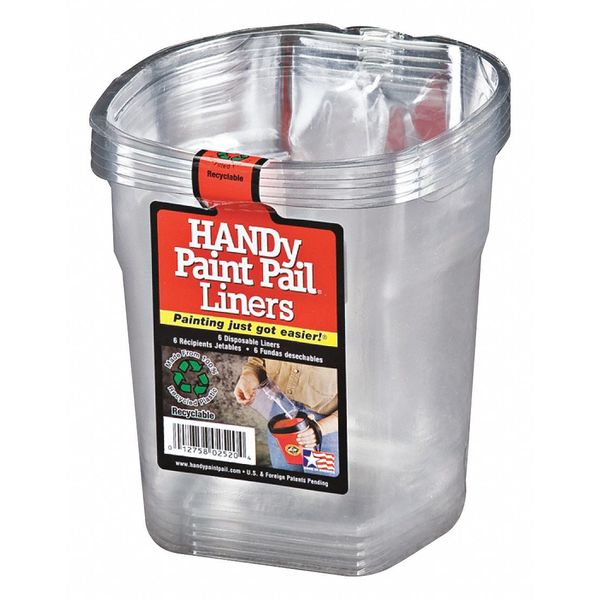 Plastic Paint Bucket Liner,  1 qt,  6 PK