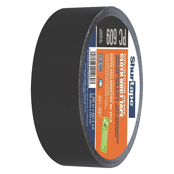Duct Tape, 55m L, Adhesion 71 oz./in, Black