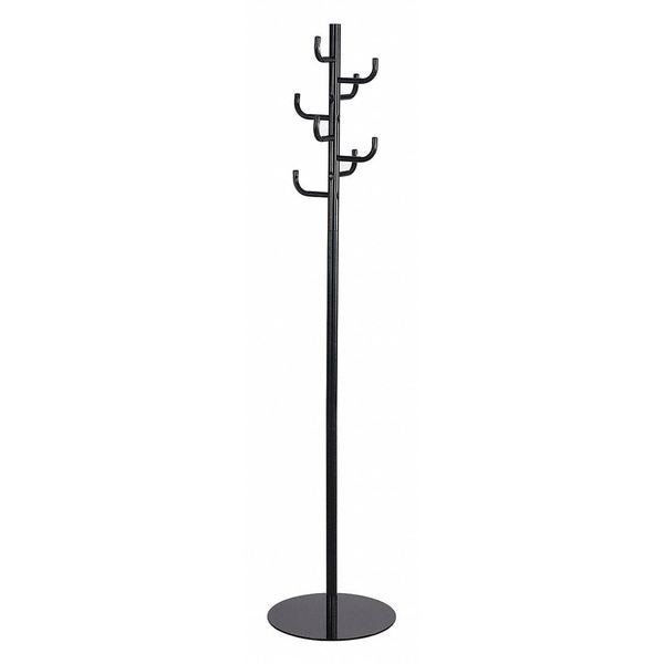 Coat Rack, Black, 69" H, Stand Alone