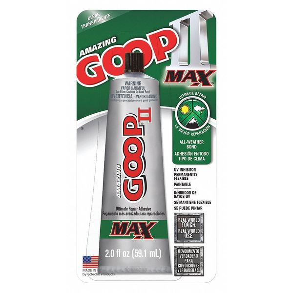 Adhesive,  GOOP Series,  Clear,  1 to 3 day Full Cure,  2 oz,  Tube