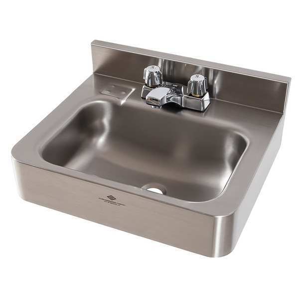 Stainless Steel Bathroom Sink,  With Faucet,  Bowl Size 14-1/2" x 9-1/2"