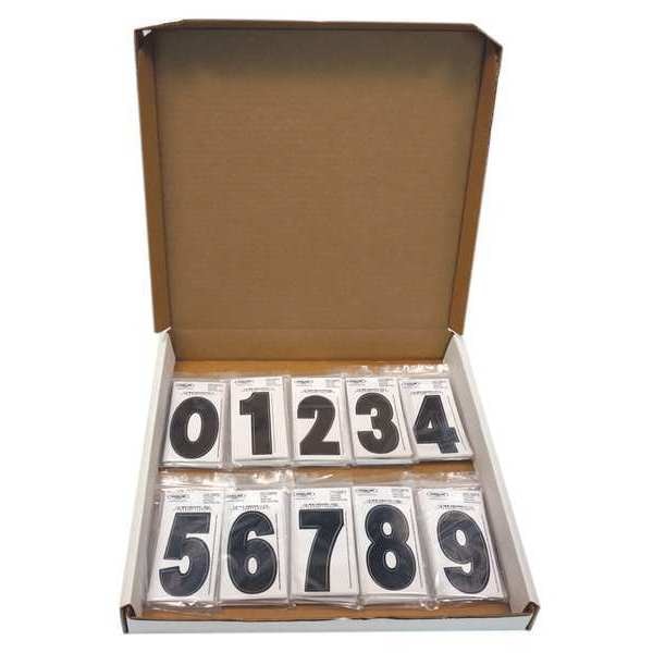Number Kit, Black, 3 in. Overall H, PK100
