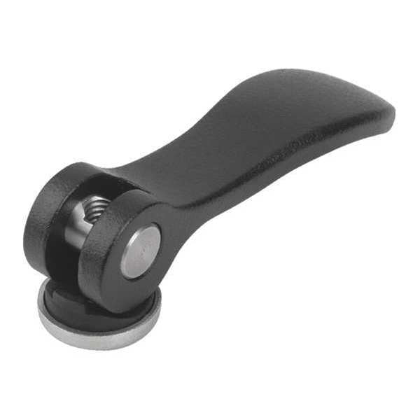 Cam Lever Size: 1 D=1/4-20,  A=70, 4,  B=21, 5,  Aluminum Black Powder-Coated,  Comp: Steel