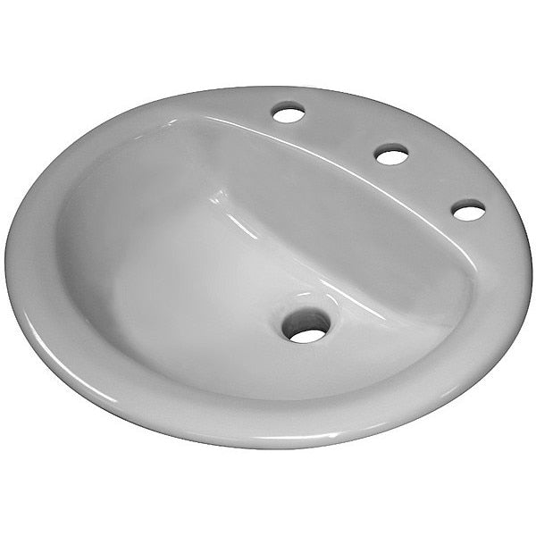 Lavatory Sink, Oval Drop In,  8"Centerset
